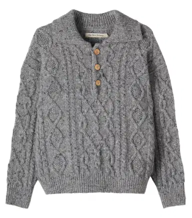 THE NEW SOCIETY Cable-knit wool-blend polo sweater | Thumbnail 1
