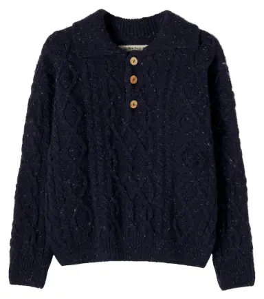 THE NEW SOCIETY Cable-knit wool-blend polo sweater | Thumbnail 1