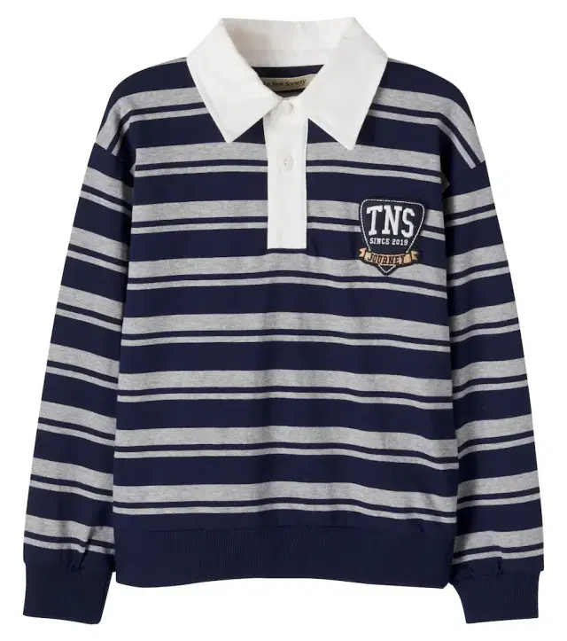 THE NEW SOCIETY Glowee striped cotton polo shirt
