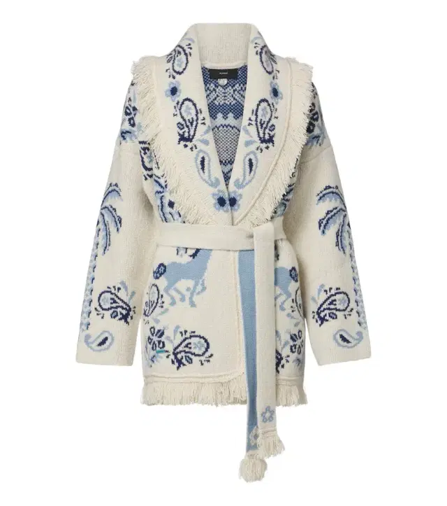 Alanui Island Roots Foulard wool, cashmere, and cotton cardigan