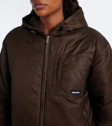 Miu Miu Hooded puffer jacket | Thumbnail 2 Miu Miu Hooded puffer jacket | Thumbnail 2
