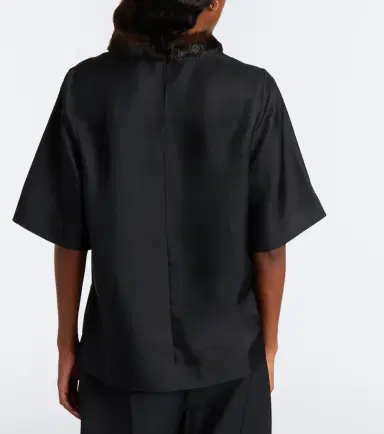 Loulou de Saison Dana silk twill top | Thumbnail 4