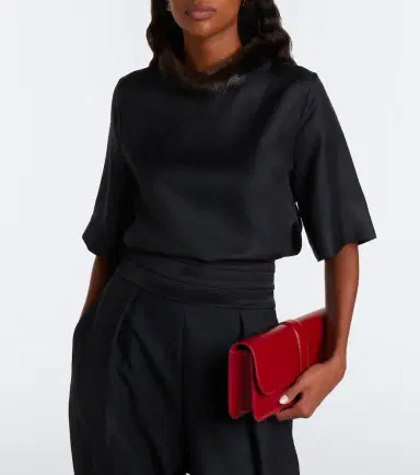 Loulou de Saison Dana silk twill top | Thumbnail 5