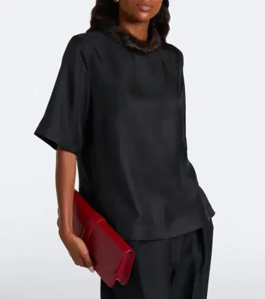 Loulou de Saison Dana silk twill top | Thumbnail 7