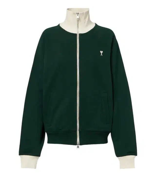 AMI PARIS Ami de Coeur cotton jersey zip-up hoodie
