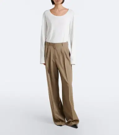 The Row Daniela pleated wool wide-leg pants | Thumbnail 2