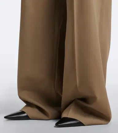 The Row Daniela pleated wool wide-leg pants | Thumbnail 3