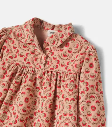 Cozmo Floral cotton corduroy dress | Thumbnail 2
