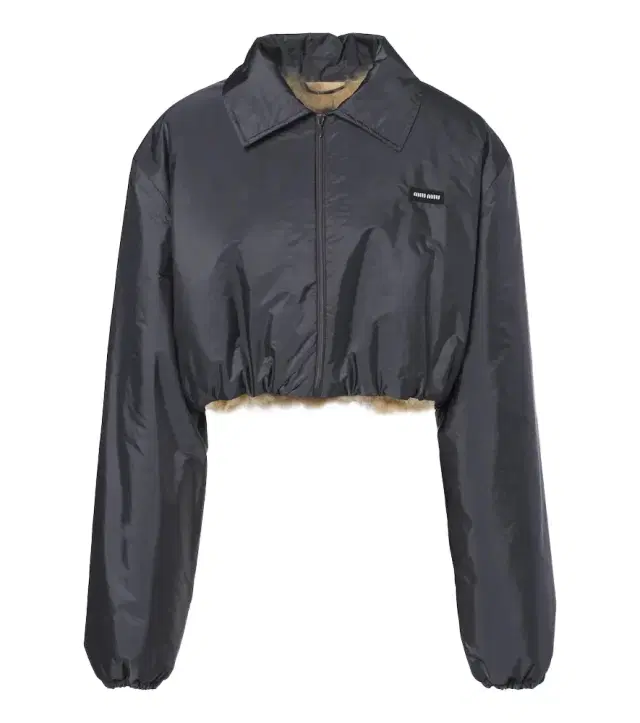 Miu Miu Cropped shearling-lined blouson jacket