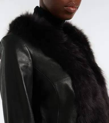 Nour Hammour Sofie shearling-trimmed leather jacket | Thumbnail 5 Nour Hammour Sofie shearling-trimmed leather jacket | Thumbnail 5