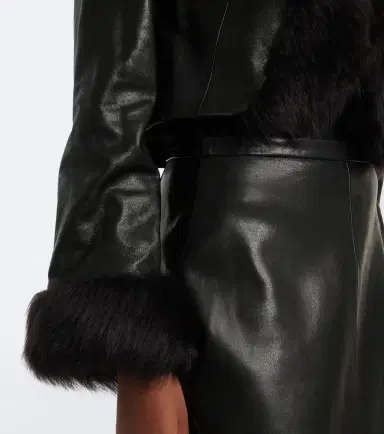 Nour Hammour Sofie shearling-trimmed leather jacket | Thumbnail 7 Nour Hammour Sofie shearling-trimmed leather jacket | Thumbnail 7