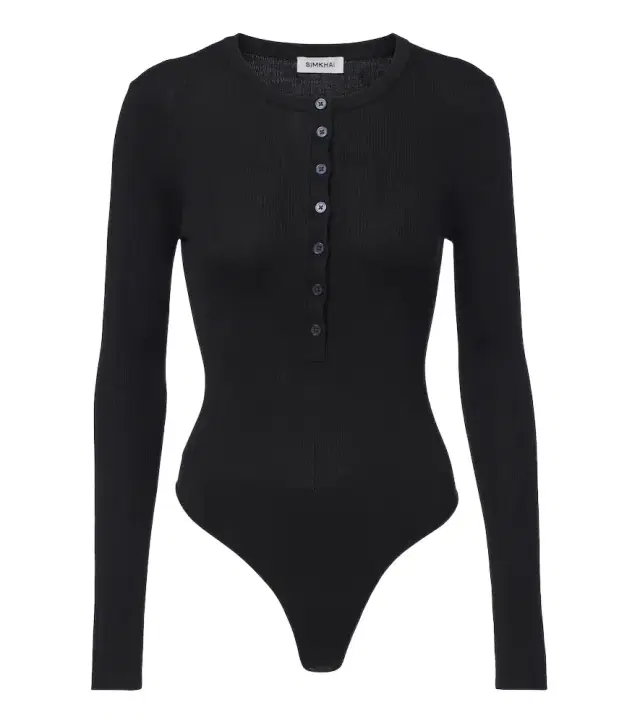 Simkhai Susanne ribbed silk and cashmere bodysuit