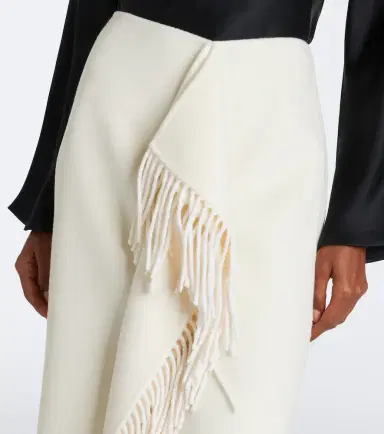 RÓHE Róhe Fringed wool and cashmere midi skirt | Thumbnail 4
