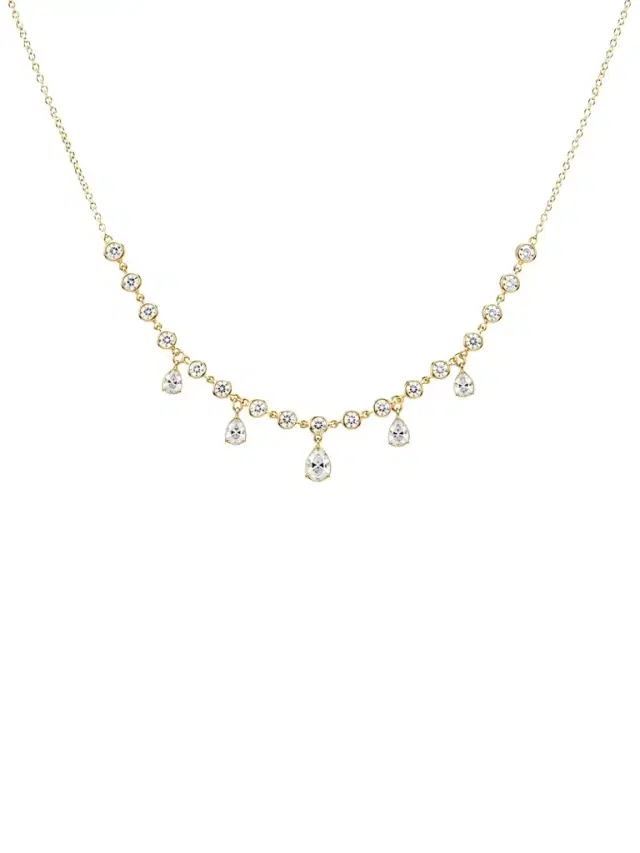 Wish Fine Jewelry 0.95ct Diamond 14K Gold Station Necklace