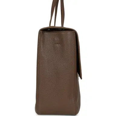 Chanel Chanel Maxi "Souplissimo" Large Flap Bag Light Brown Grained Calfskin Silver Hardware | Thumbnail 3