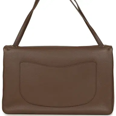Chanel Chanel Maxi "Souplissimo" Large Flap Bag Light Brown Grained Calfskin Silver Hardware | Thumbnail 4