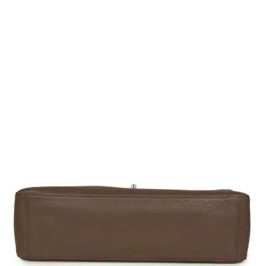 Chanel Chanel Maxi "Souplissimo" Large Flap Bag Light Brown Grained Calfskin Silver Hardware | Thumbnail 6