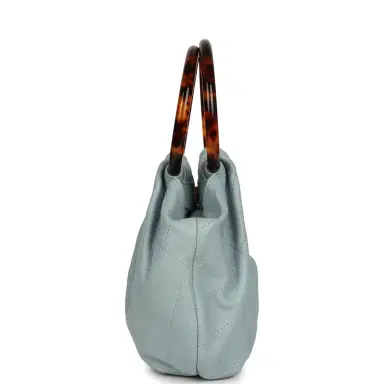 Chanel Chanel Small Pouch Light Blue Calfskin Tortoiseshell Hardware | Thumbnail 3