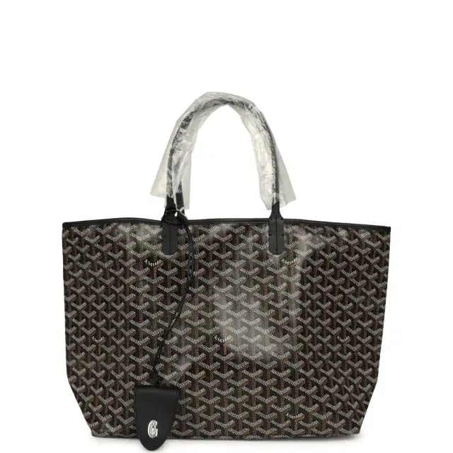 Goyard Goyardine Black Saint Louis PM Tote Bag Palladium Hardware