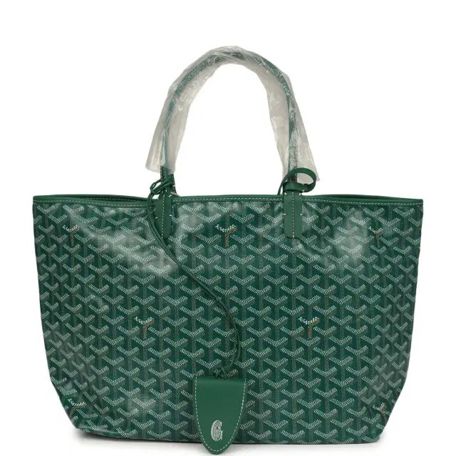 goyard Goyard Goyardine Green Saint Louis PM Tote Bag Palladium Hardware
