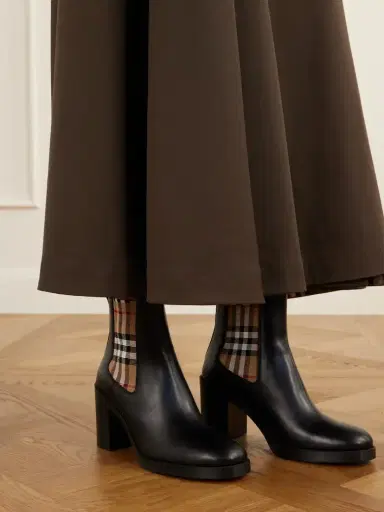 Burberry 70 Check-trimmed Leather Boots | Thumbnail 2 Burberry 70 Check-trimmed Leather Boots | Thumbnail 2
