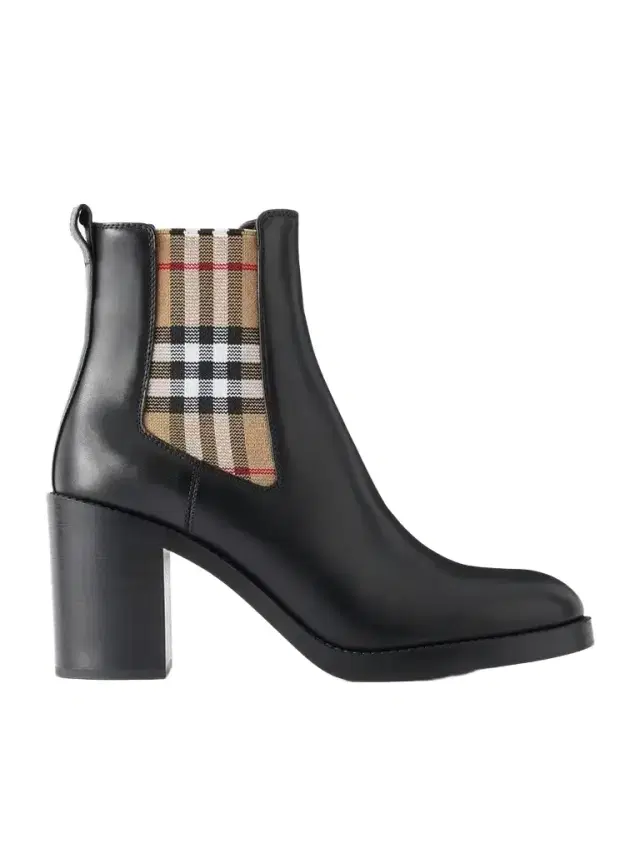 Burberry 70 Check-trimmed Leather Boots