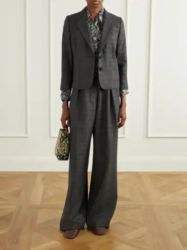 Dries Van Noten Belted Checked Wool Wide-leg Pants | Thumbnail 2 Dries Van Noten Belted Checked Wool Wide-leg Pants | Thumbnail 2