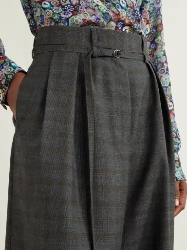Dries Van Noten Belted Checked Wool Wide-leg Pants | Thumbnail 5 Dries Van Noten Belted Checked Wool Wide-leg Pants | Thumbnail 5
