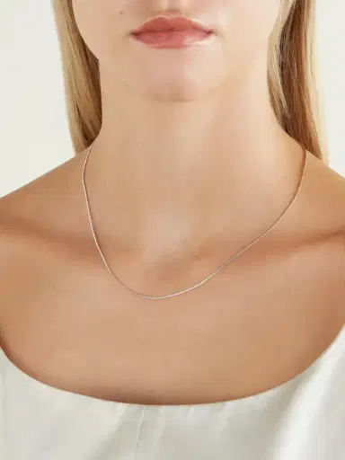Laura Lombardi Mini Omega Platinum-plated Necklace | Thumbnail 2 Laura Lombardi Mini Omega Platinum-plated Necklace | Thumbnail 2
