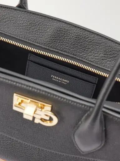 Ferragamo Studio East West Suede-trimmed Textured-leather Shoulder Bag | Thumbnail 6
