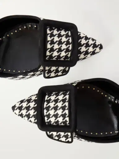 Manolo Blahnik Mayslibi 70 Suede-trimmed Houndstooth Slingback Pumps | Thumbnail 5 Manolo Blahnik Mayslibi 70 Suede-trimmed Houndstooth Slingback Pumps | Thumbnail 5