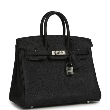 HERMÈS Hermes Birkin 25 Black Togo Palladium Hardware | Thumbnail 2