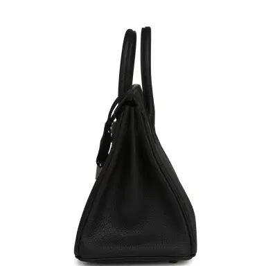 HERMÈS Hermes Birkin 25 Black Togo Palladium Hardware | Thumbnail 3