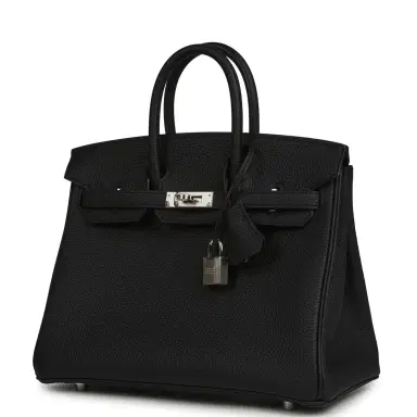 HERMÈS Hermes Birkin 25 Black Togo Palladium Hardware | Thumbnail 5