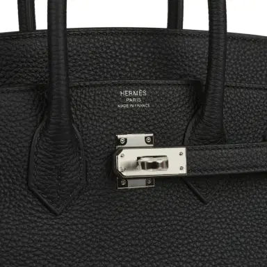 HERMÈS Hermes Birkin 25 Black Togo Palladium Hardware | Thumbnail 7