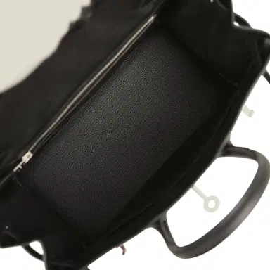 HERMÈS Hermes Birkin 25 Black Togo Palladium Hardware | Thumbnail 9