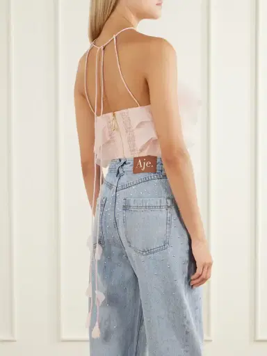 Aje Villa Ruffled Flower-detailed Organza Tank | Thumbnail 3