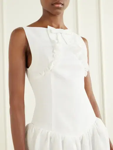 SHUSHU/TONG Bow-detail Ruffled Gathered Cady Mini Dress | Thumbnail 4 SHUSHU/TONG Bow-detail Ruffled Gathered Cady Mini Dress | Thumbnail 4