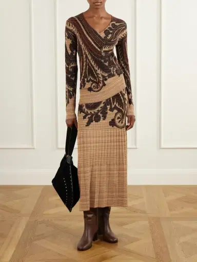 Etro Paisley Printed Plissé-knit Midi Skirt | Thumbnail 2