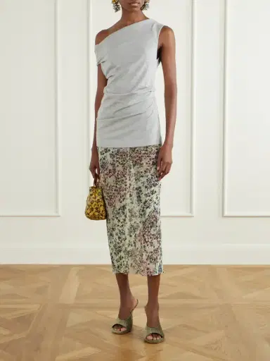 Dries Van Noten Ruched Cotton-jersey Blouse | Thumbnail 2 Dries Van Noten Ruched Cotton-jersey Blouse | Thumbnail 2