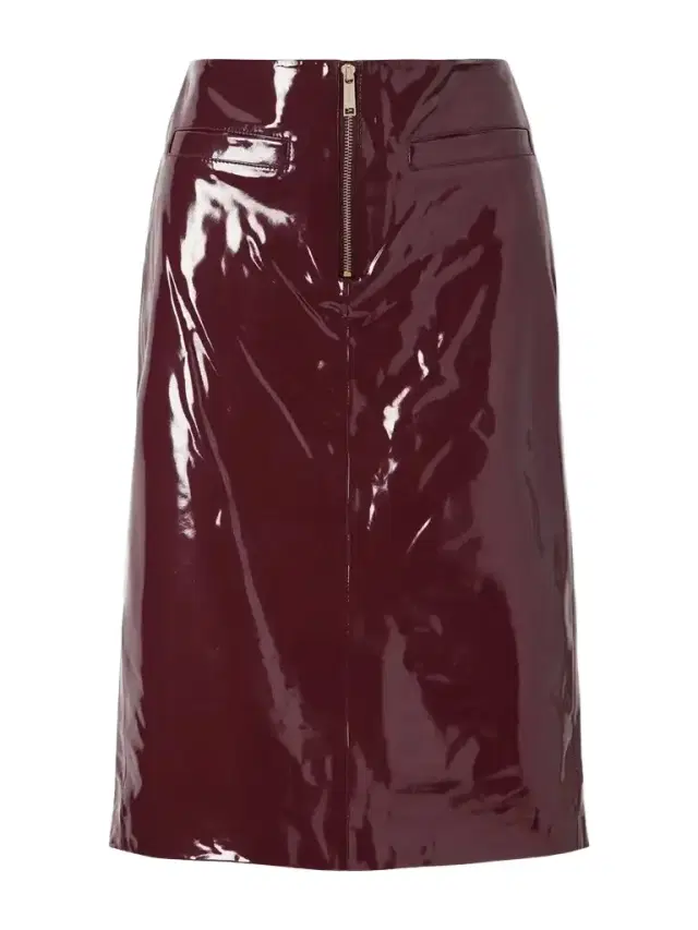 Self-Portrait Vinyl-effect Midi Skirt