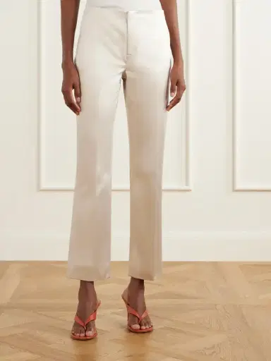 LIBEROWE Lilian Cropped Cotton-blend Satin-duchesse High-waist Straight-leg Pants | Thumbnail 3 LIBEROWE Lilian Cropped Cotton-blend Satin-duchesse High-waist Straight-leg Pants | Thumbnail 3