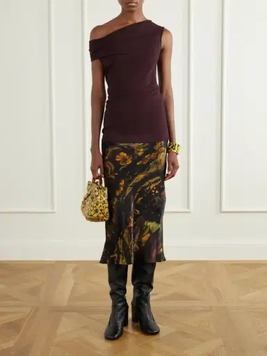 Dries Van Noten Ruched Cotton-jersey Blouse | Thumbnail 2 Dries Van Noten Ruched Cotton-jersey Blouse | Thumbnail 2