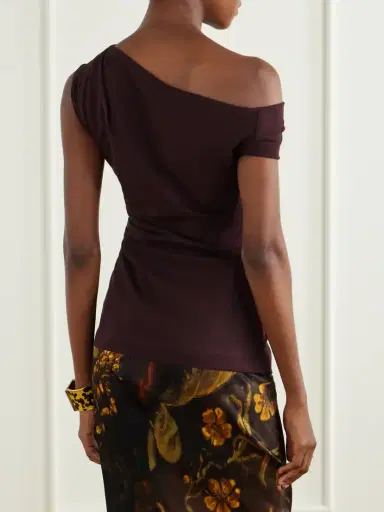 Dries Van Noten Ruched Cotton-jersey Blouse | Thumbnail 3 Dries Van Noten Ruched Cotton-jersey Blouse | Thumbnail 3