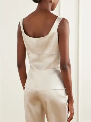 LIBEROWE Paneled Cotton-blend Duchesse-satin Tank | Thumbnail 3 LIBEROWE Paneled Cotton-blend Duchesse-satin Tank | Thumbnail 3