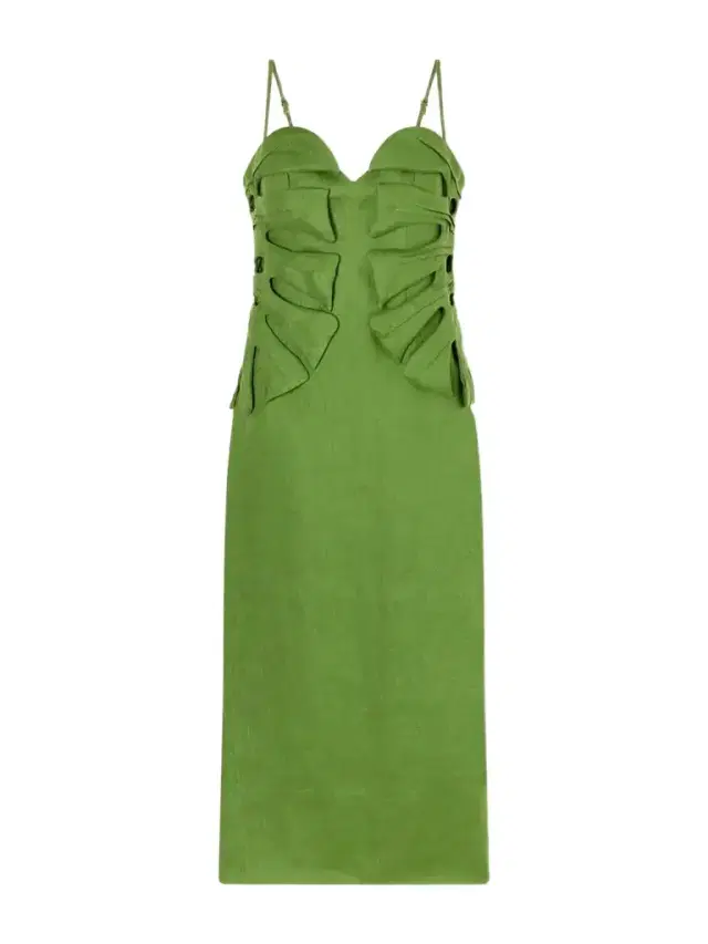 Farm Rio Monstera Leaf Linen Midi Dress