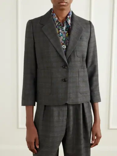 Dries Van Noten Checked Wool Blazer | Thumbnail 3 Dries Van Noten Checked Wool Blazer | Thumbnail 3