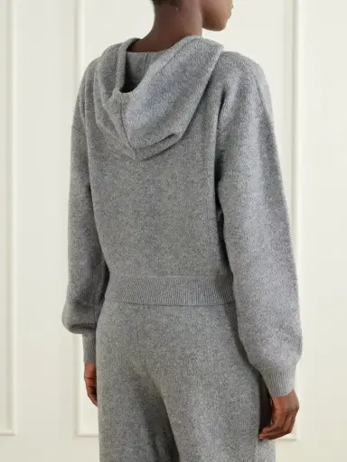 Victoria Beckham Lana Stretch Wool And Cashmere-blend Hoodie | Thumbnail 3