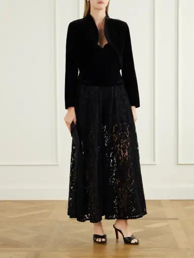 Costarellos Elvie Cropped Velvet Jacket | Thumbnail 2 Costarellos Elvie Cropped Velvet Jacket | Thumbnail 2