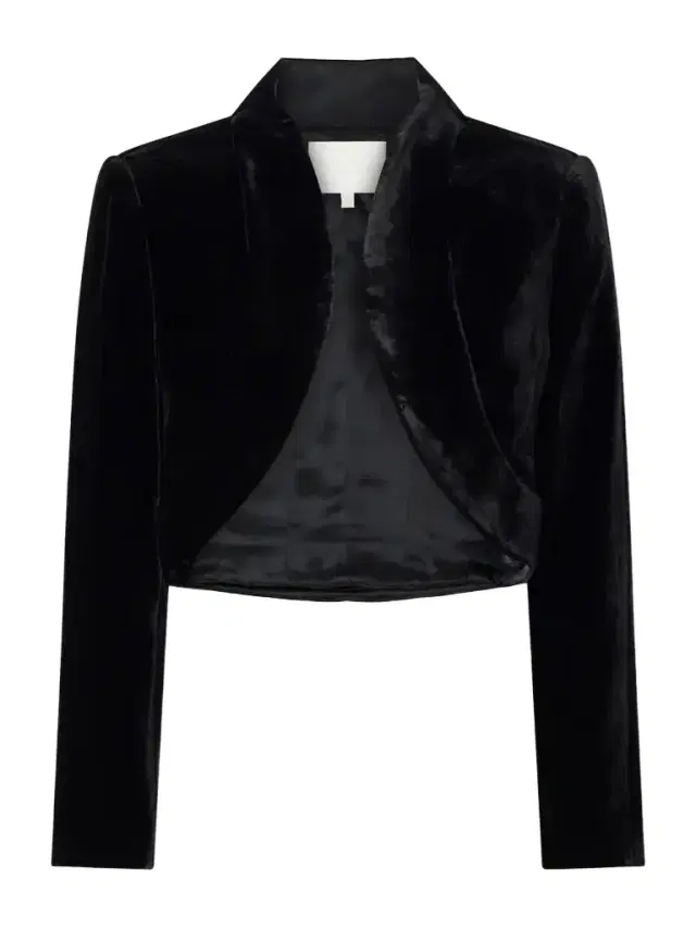 Costarellos Elvie Cropped Velvet Jacket